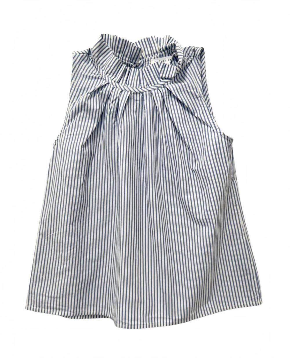 NEW MELISSA NEPTON women's meara dress in blue pin stripe